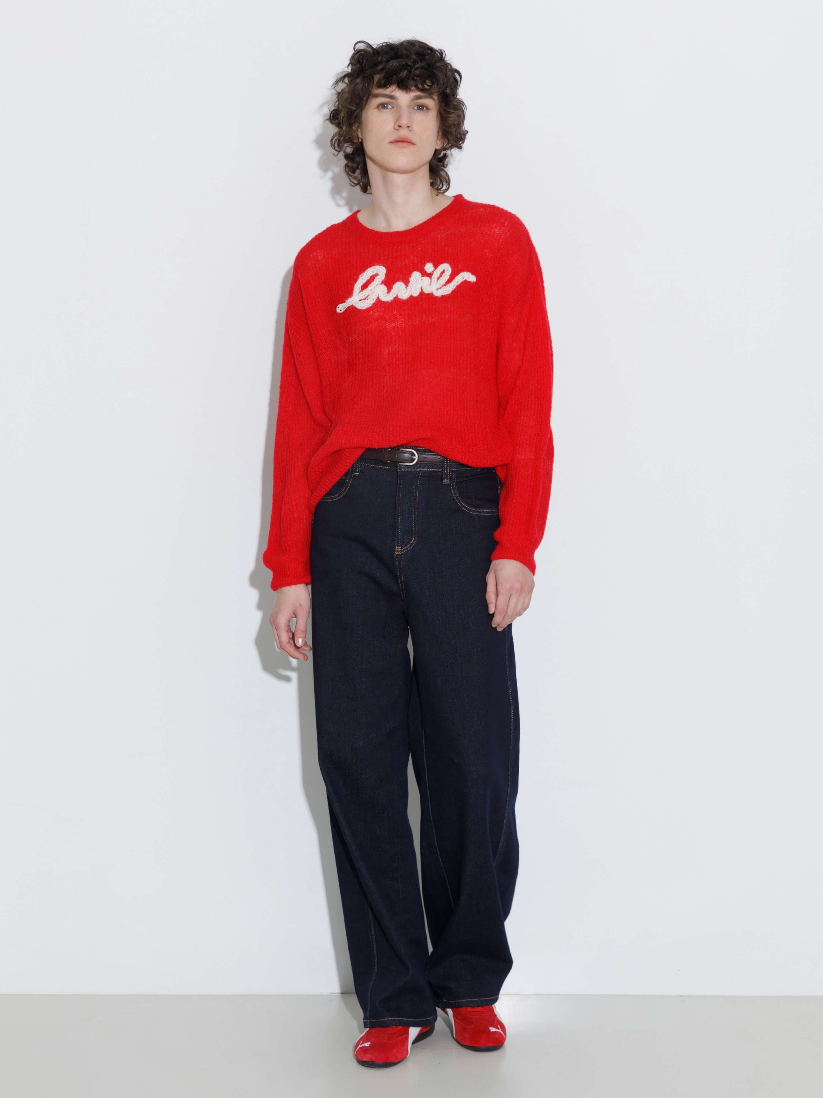 "CUBIC" Embroidered Crewneck Sweater-7