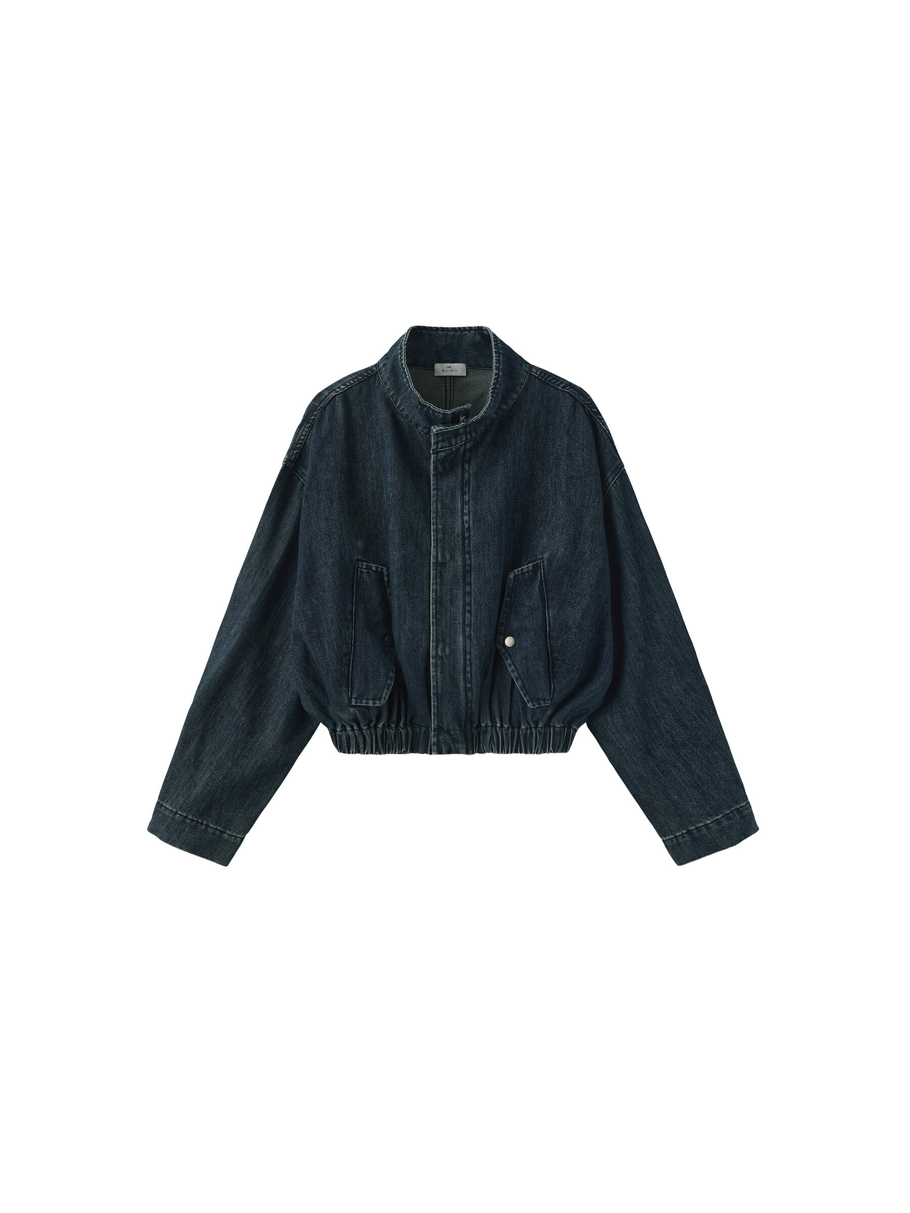 ONE BY CUBIC Funnel Neck Denim Jacket-9