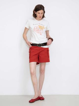 100% Cotton Casual Utility Straight-Leg Shorts