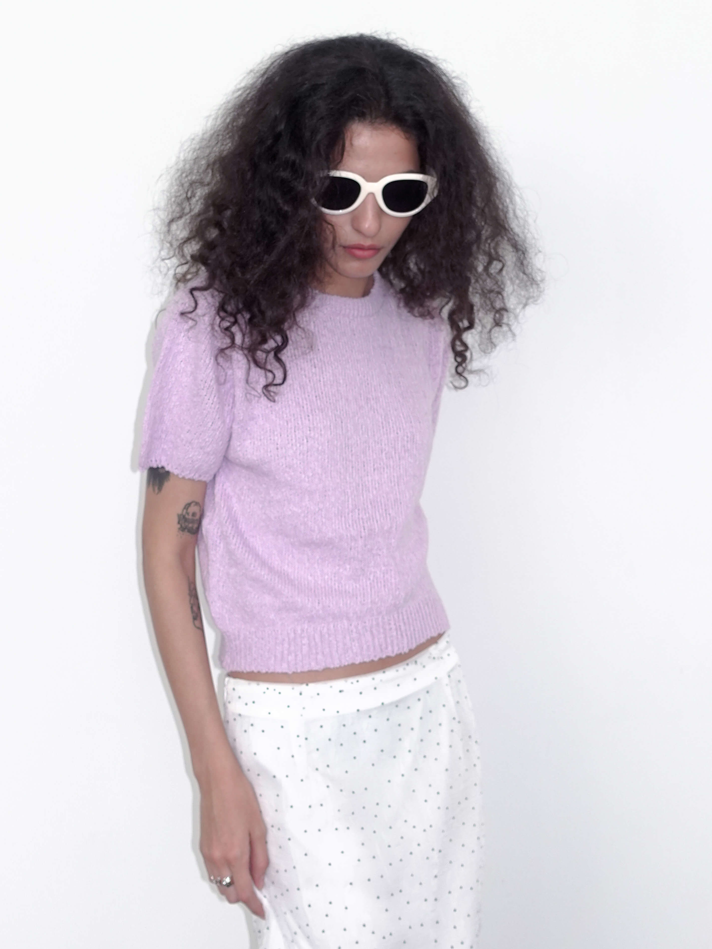 Round Neck Loose Knit T-Shirt-6