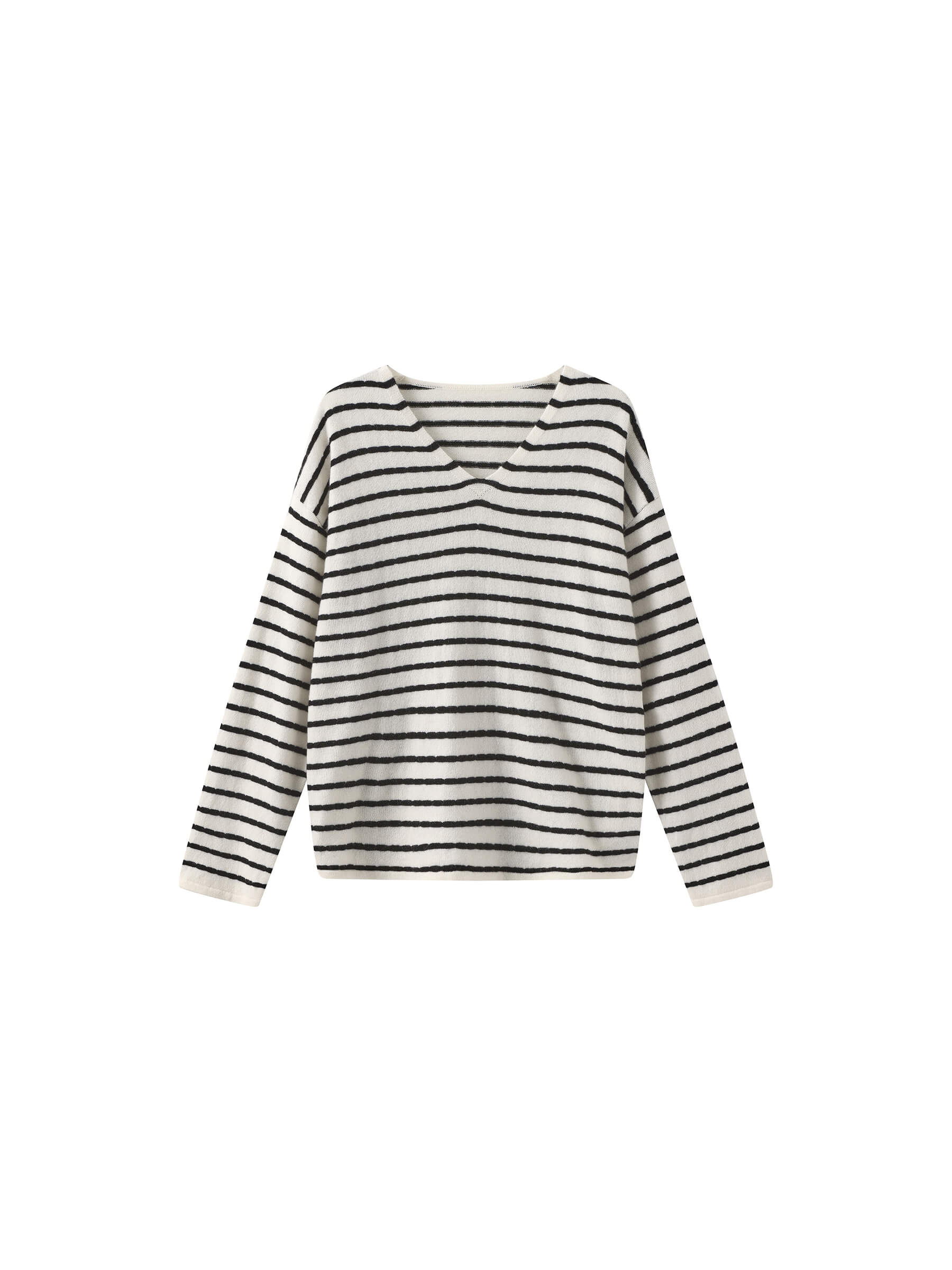 ONE BY CUBIC Striped Wool Knitted Jumper-8
