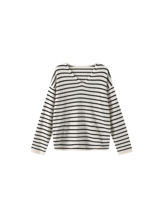 ONE BY CUBIC Striped Wool Knitted Jumper
