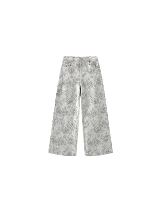 Bohemian Loose-Fit Patterned Straight Pants