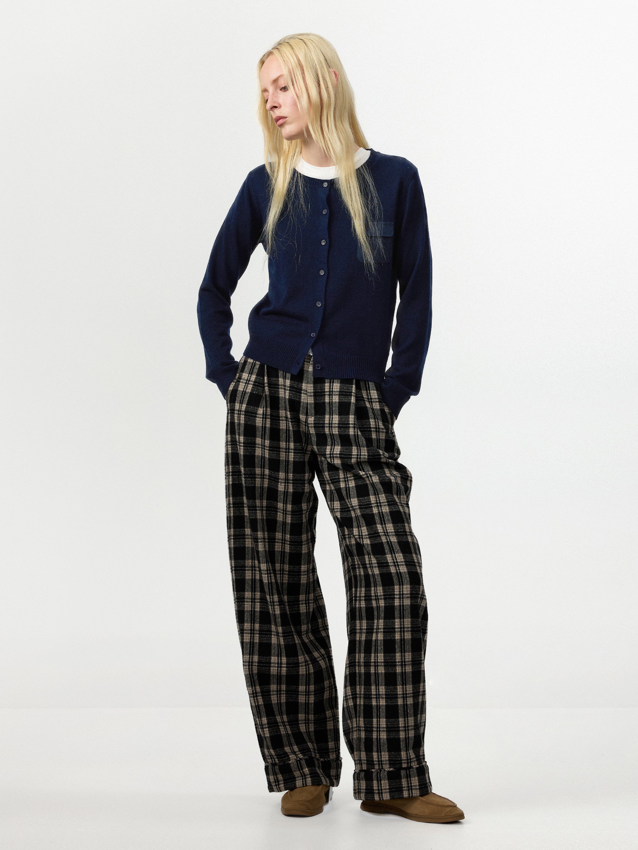 CUBIC Wool‑Blend Relaxed Straight‑Leg Trousers-7