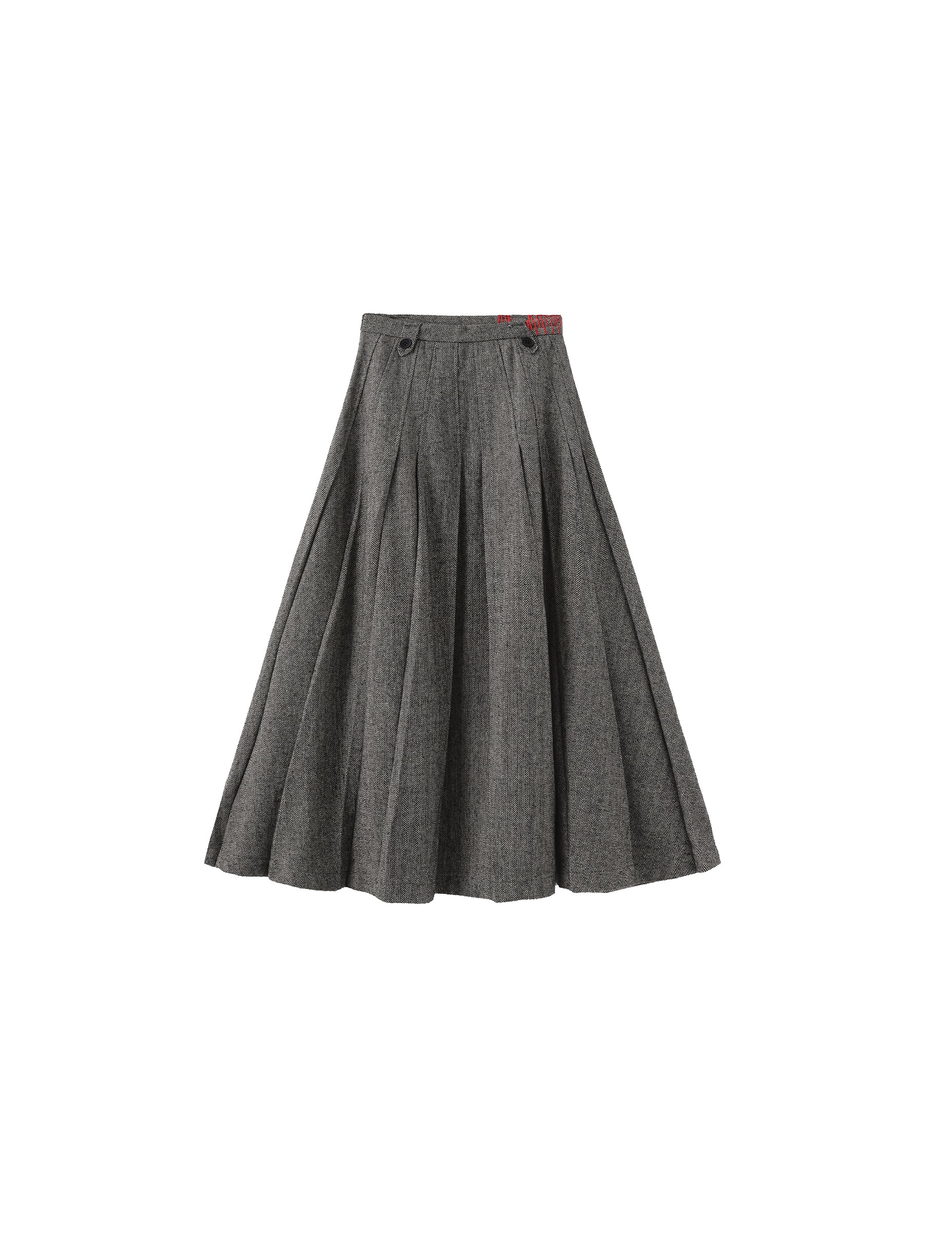 Gray Pleated Maxi Skirt-7