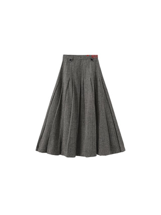 Gray Pleated Maxi Skirt