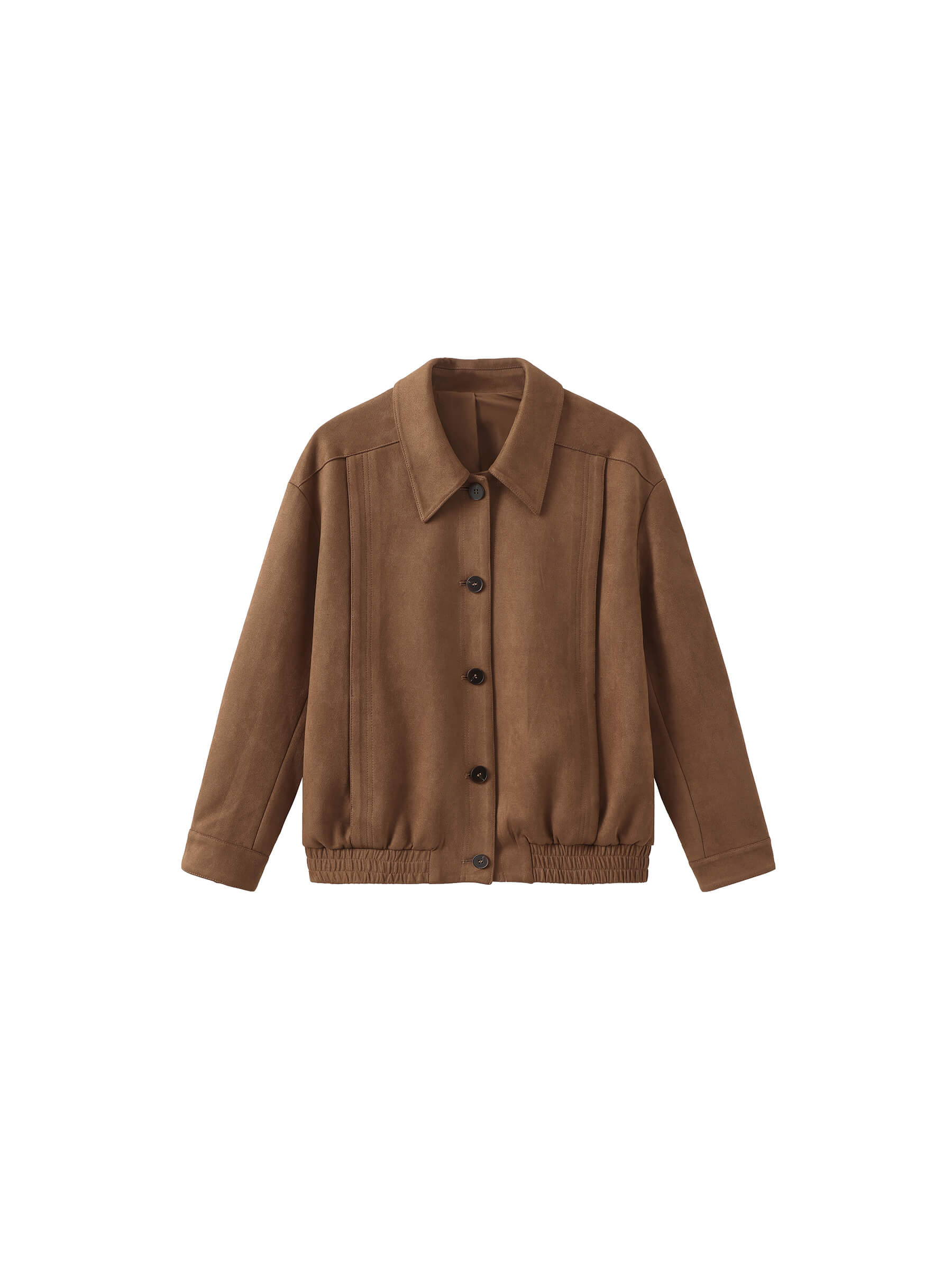 ONE BY CUBIC Elastic Hem Suede Jacket-8