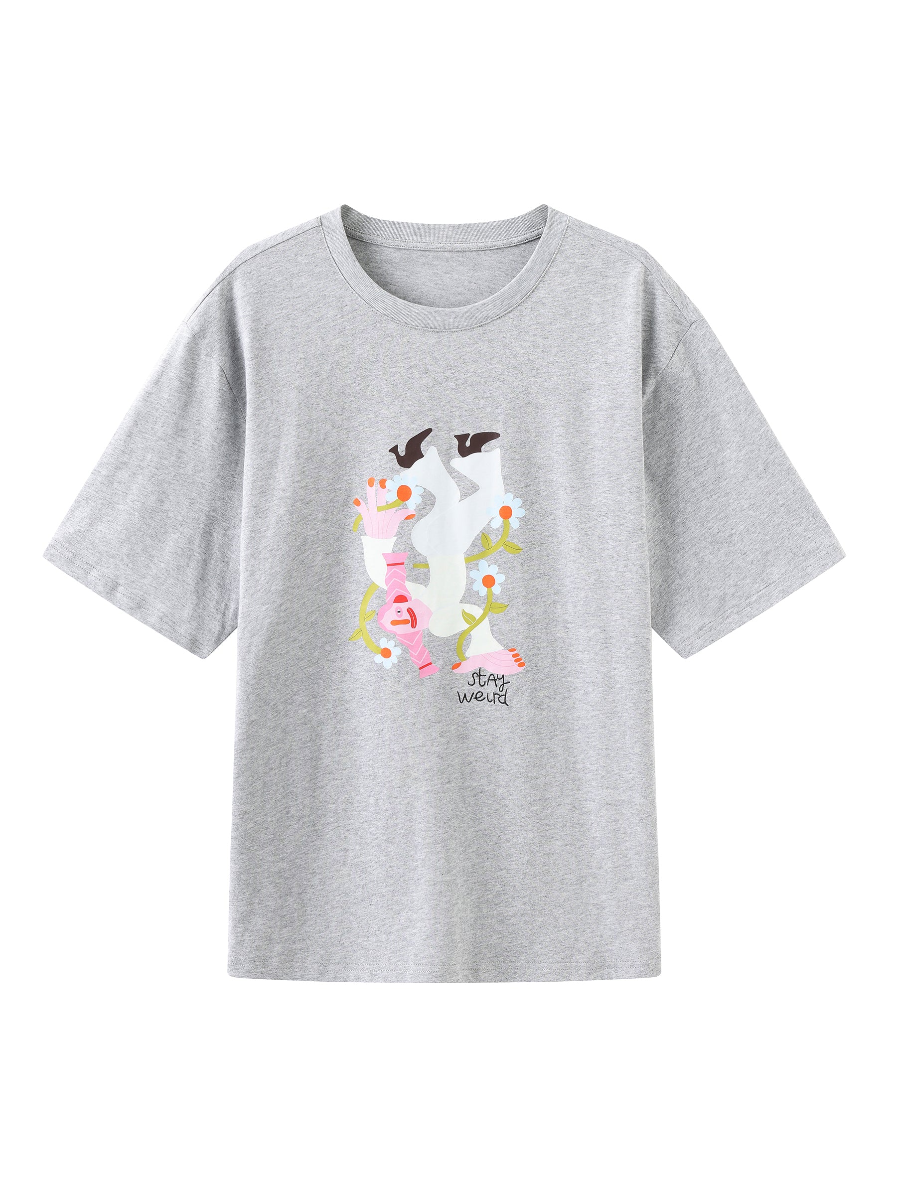 Stay Weird Oversized Printed T-Shirt-18