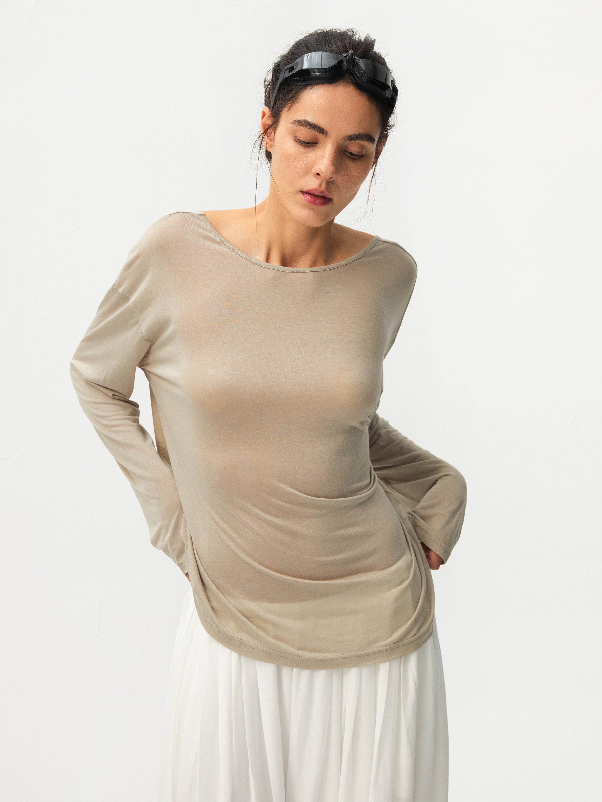 CUBIC Lyocell Sheer Open-Back Top-7