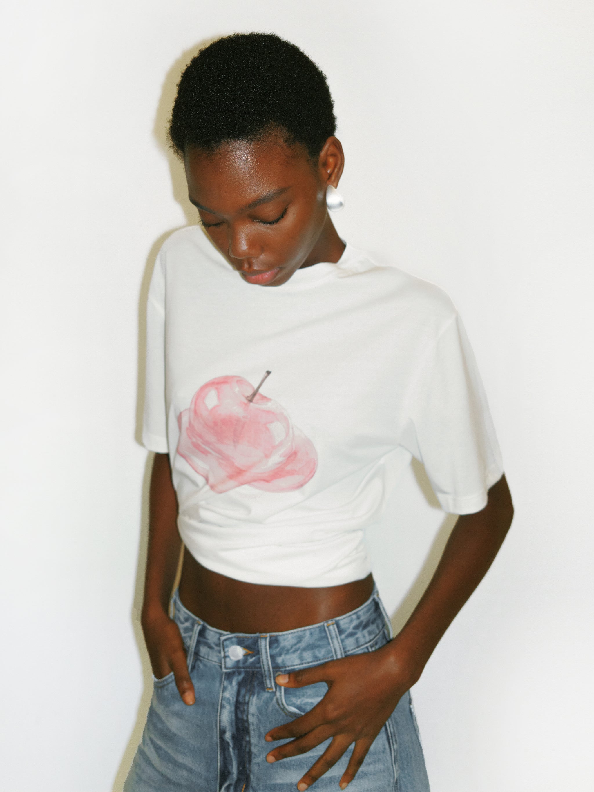 CUBIC Apple Print Oversized T-shirt-7