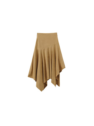Asymmetrical Suede Skirt