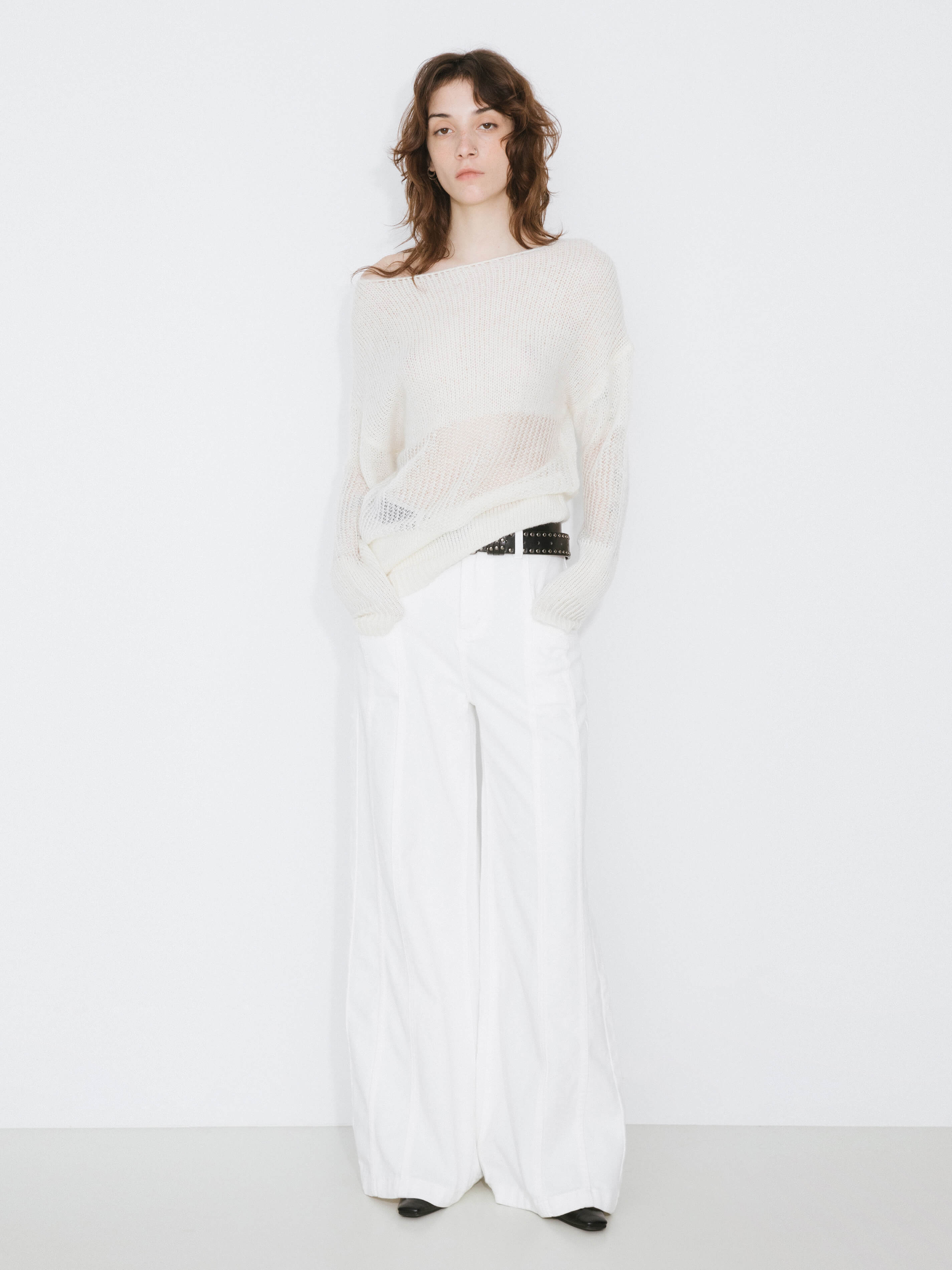 Off The Shoulder Stacked Long Sleeved Sweater-7