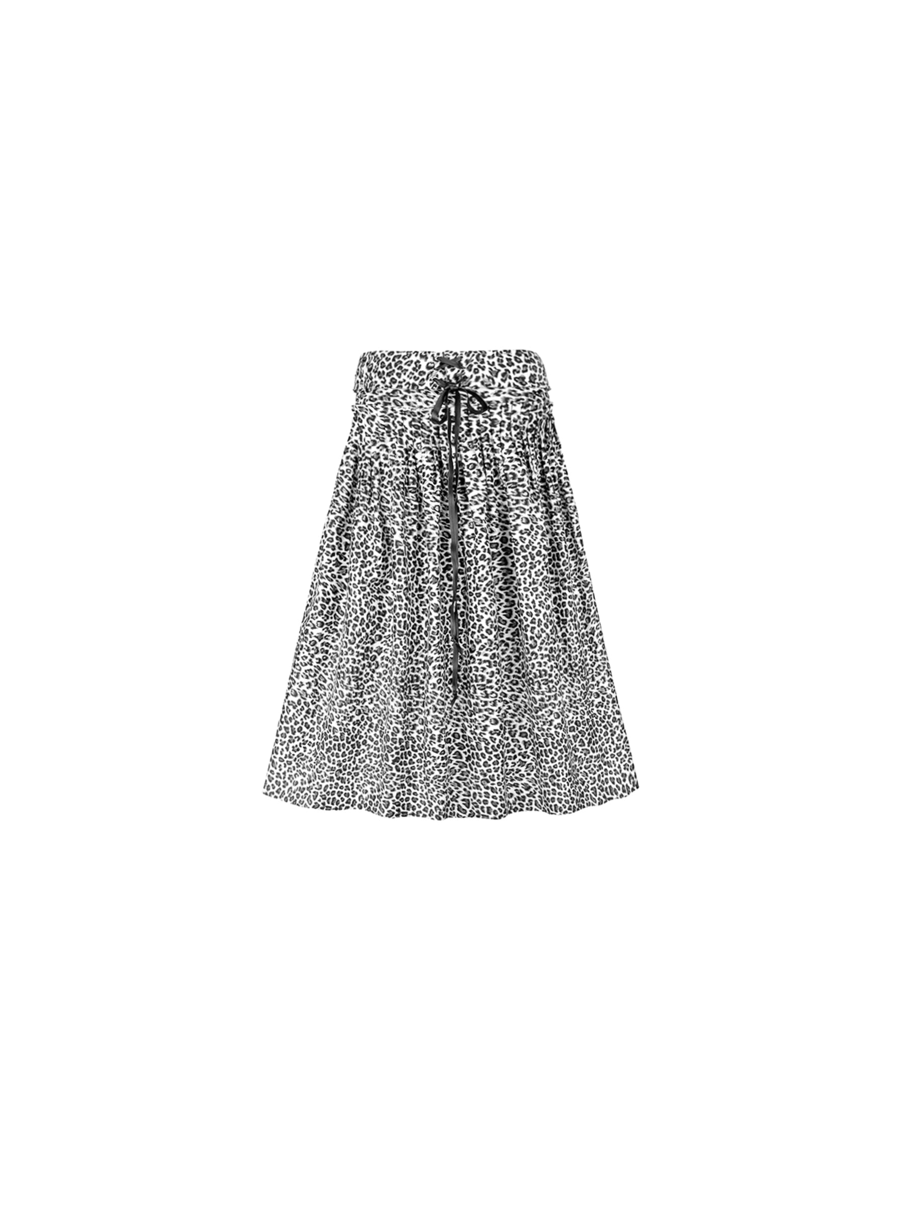 100% Cotton Leopard Print A-Line Skirt-7