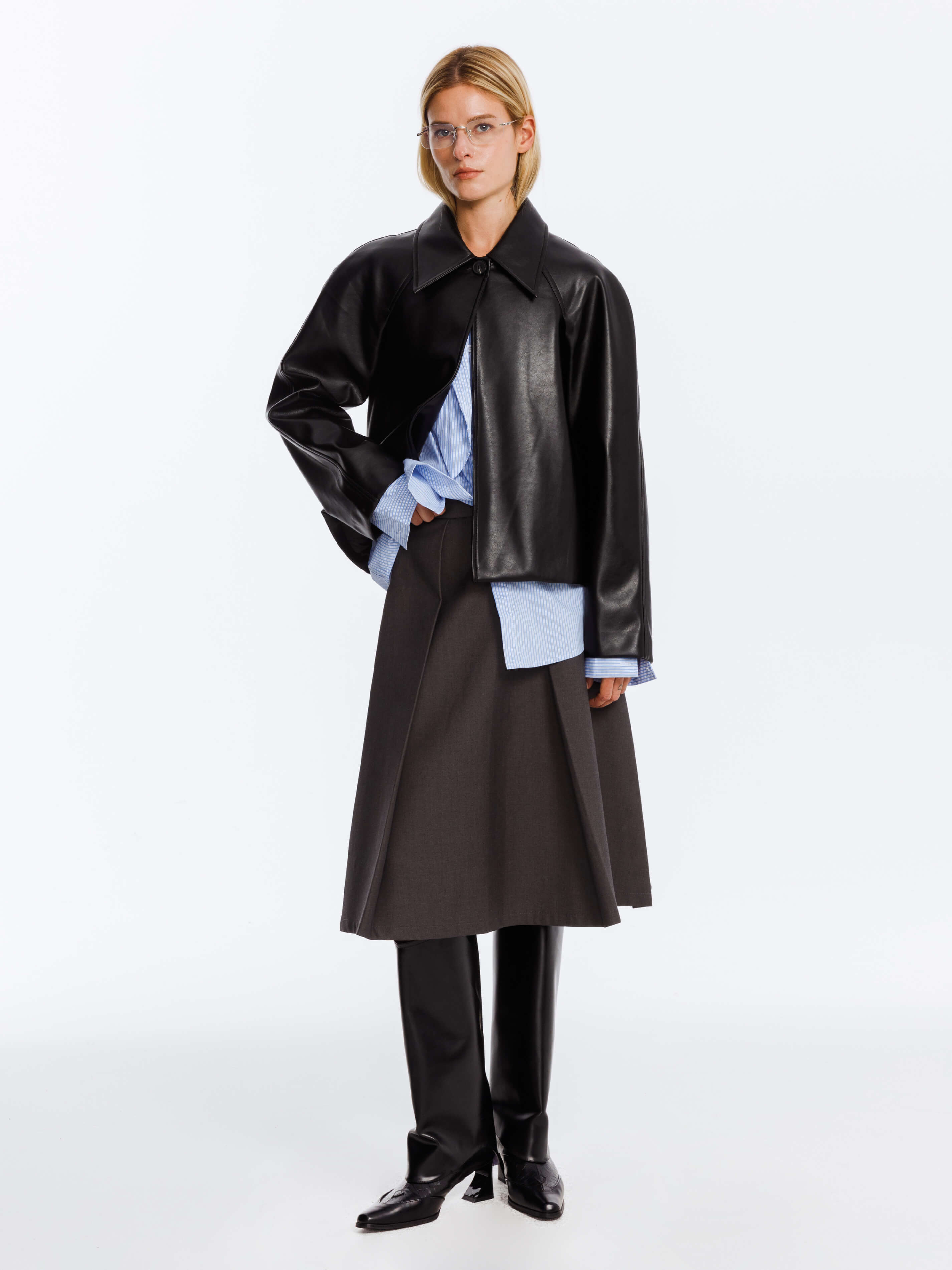 Oversized Faux Leather Jacket-7