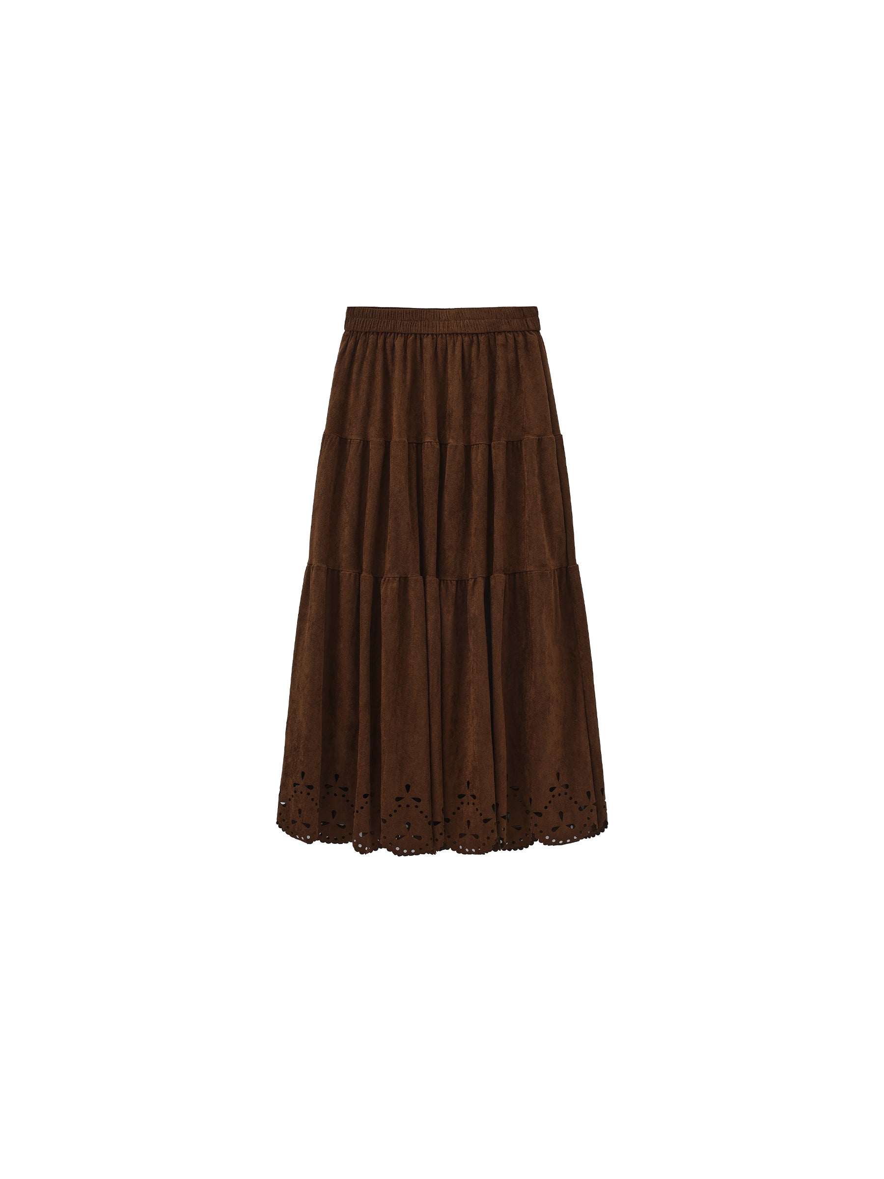 Vintage Boho Suede-Look A-Line Midi Skirt-7