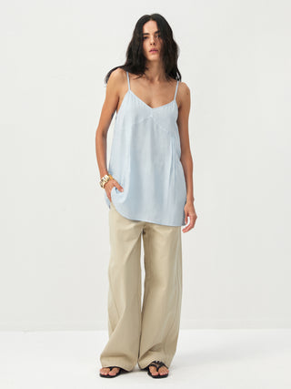 CUBIC Lyocell-Blend V-Neck Pleated Camisole