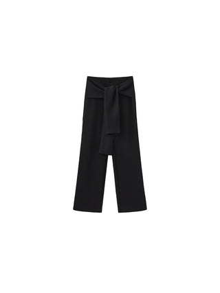 Casual Drawstring Waist Straight Pants