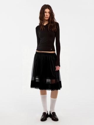 CUBIC Lace-up Mesh Skirt