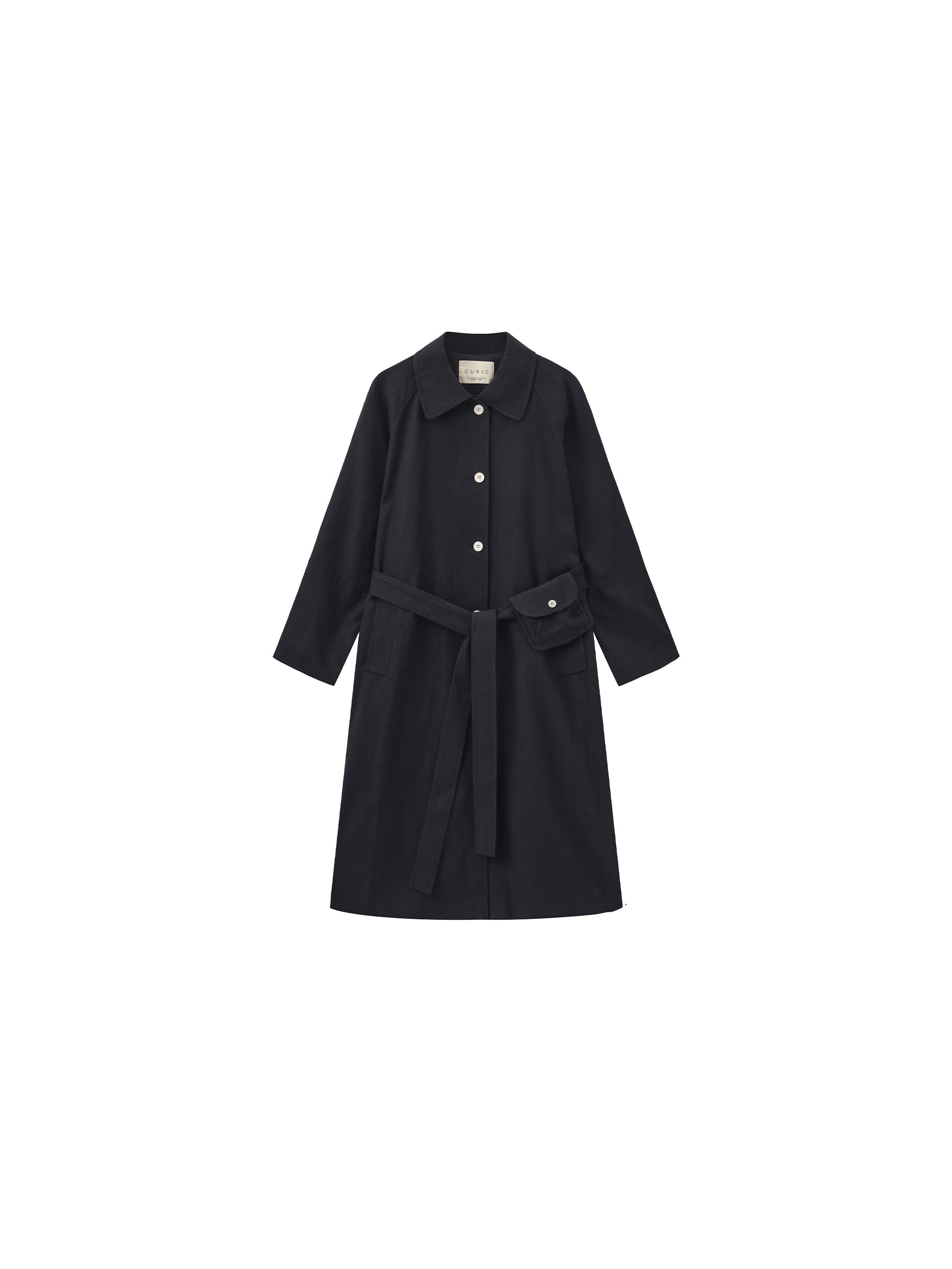 CUBIC Lyocell Classic Long Trench Coat-7