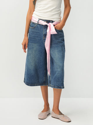 CUBIC Apple Print Satin Skinny Scarf