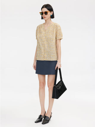 Cut Out Tailored Mini Skirt