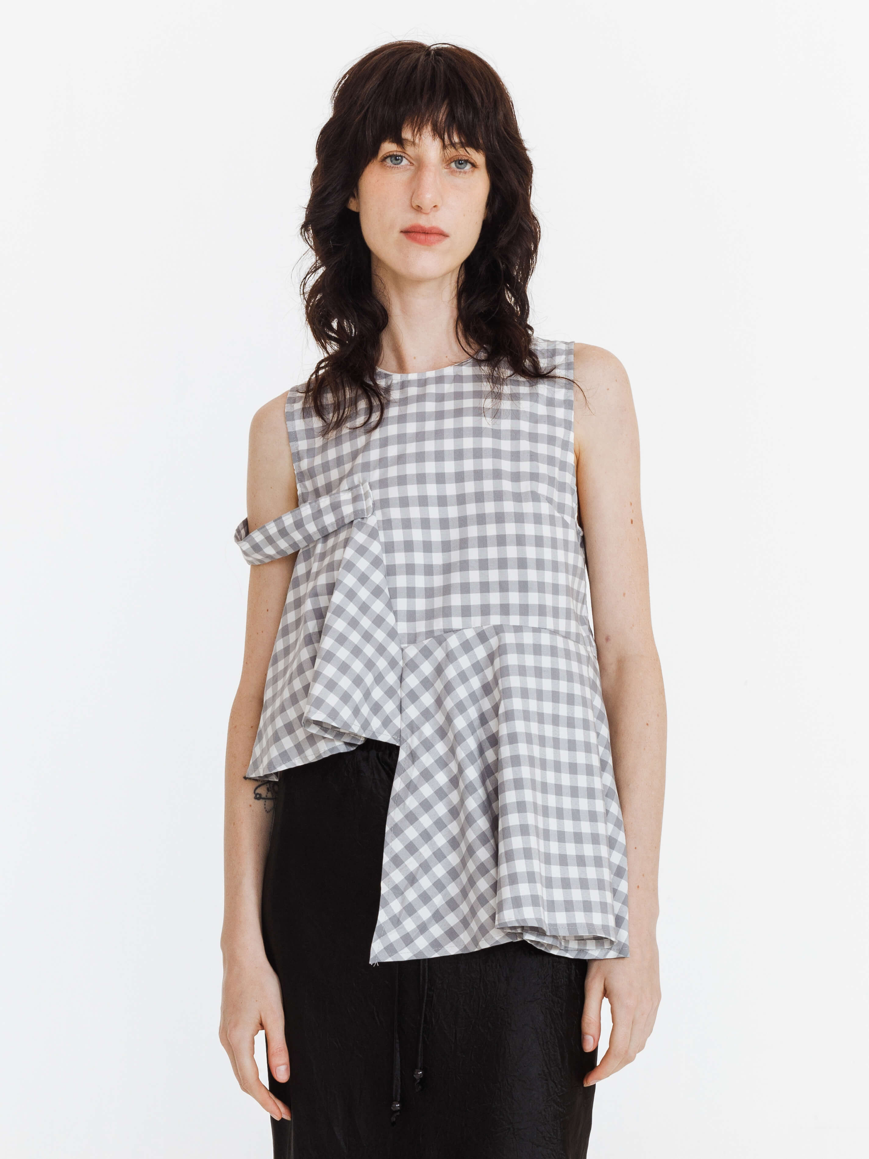 Plaid Irregular Tank Top-7
