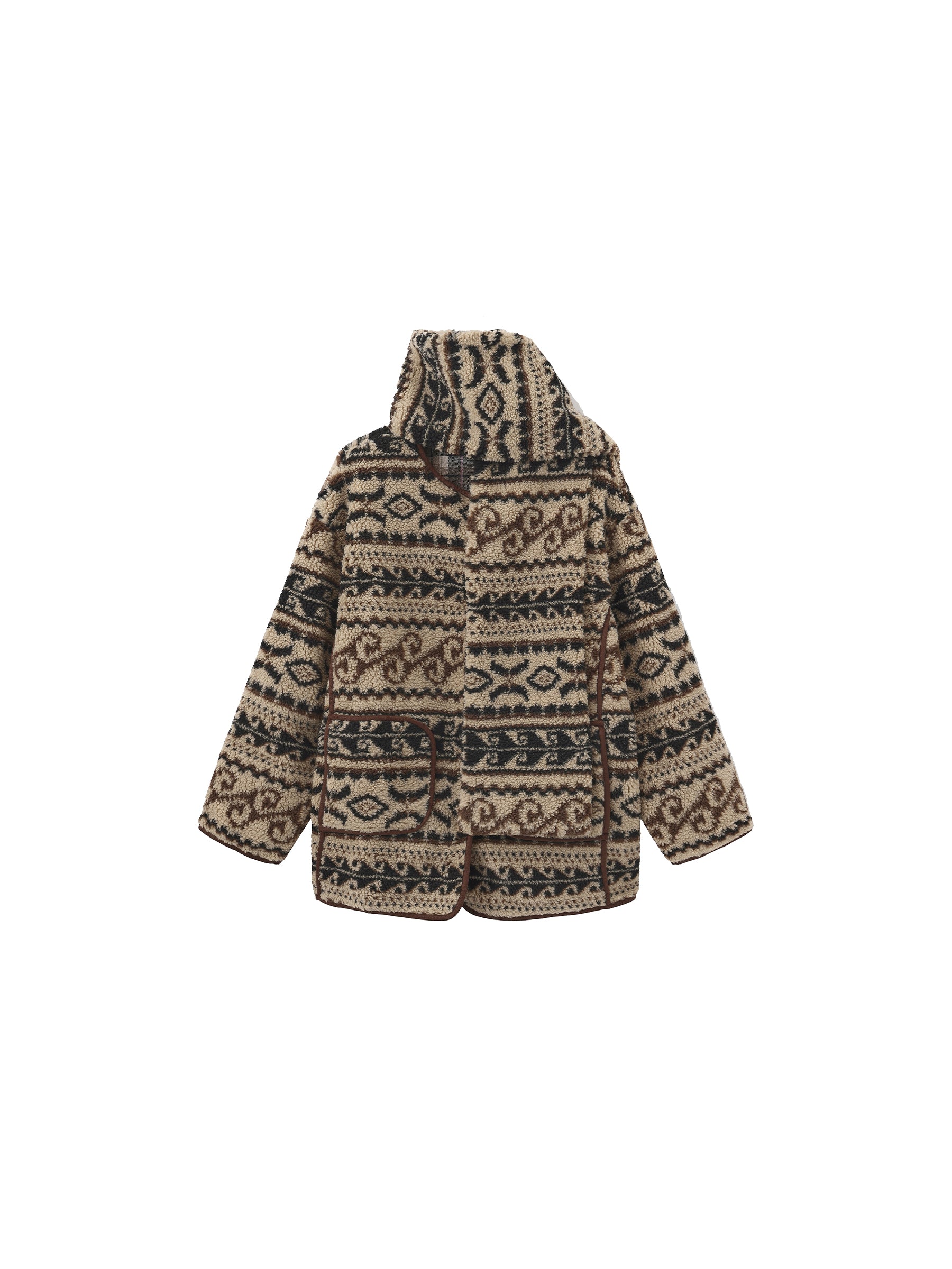 Paisley Faux Shearling Padded Jacket-7
