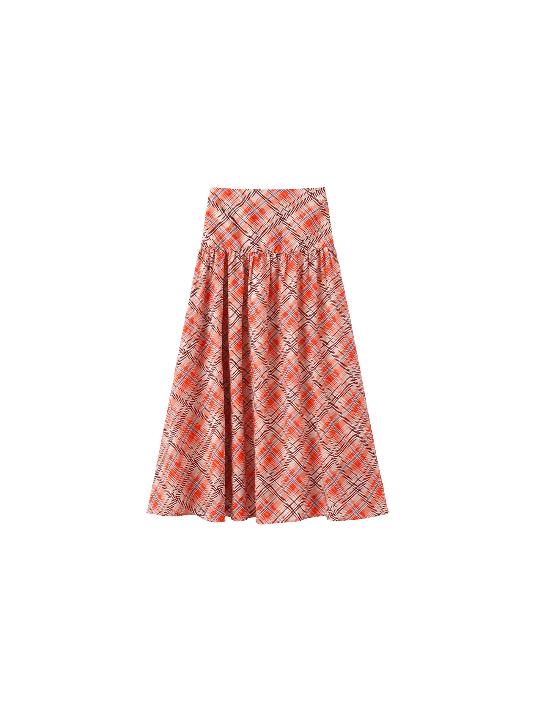 Red Checkered Maxi Skirt-8