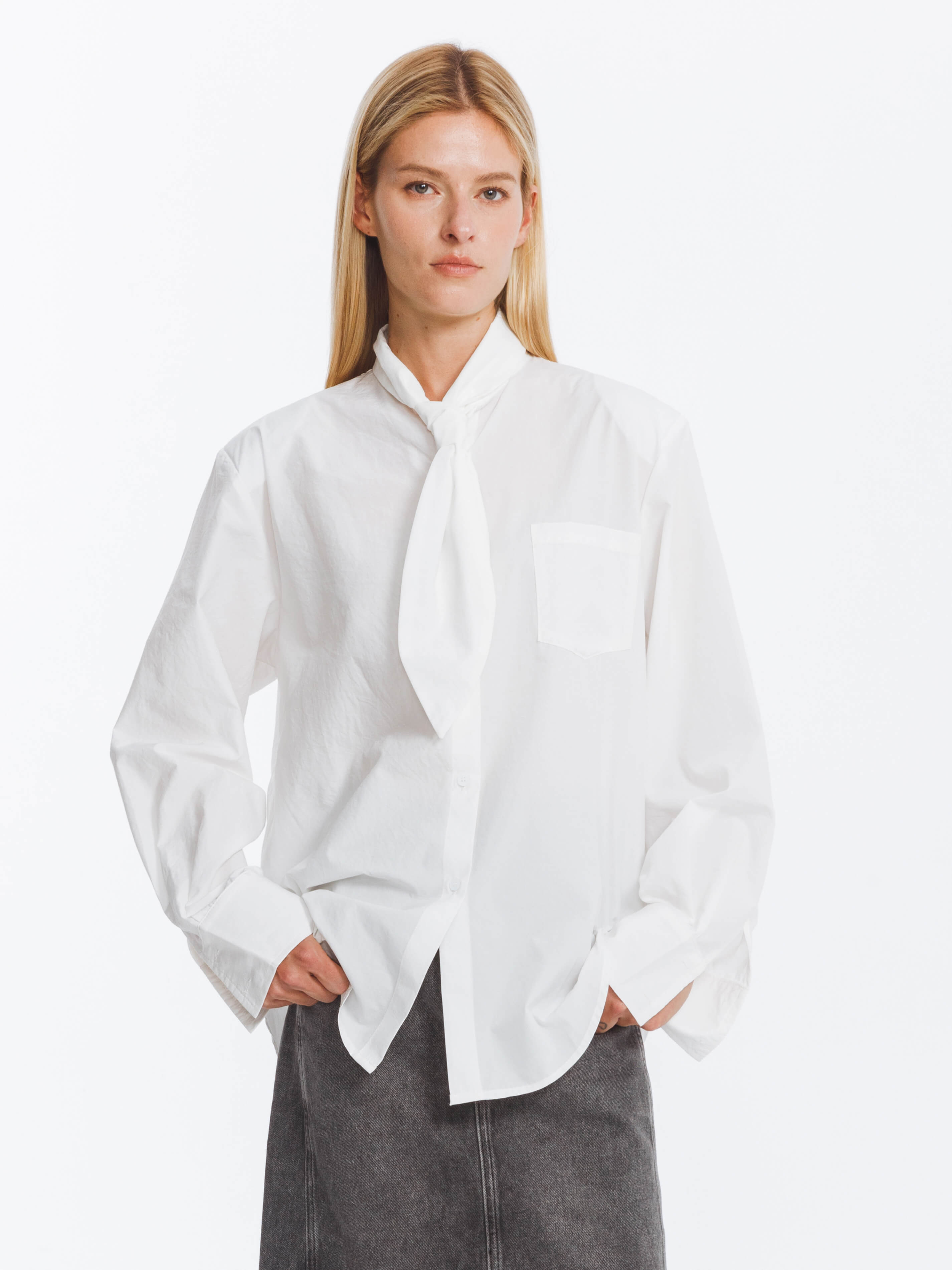 Vintage Tie Loose Striped Shirt-8