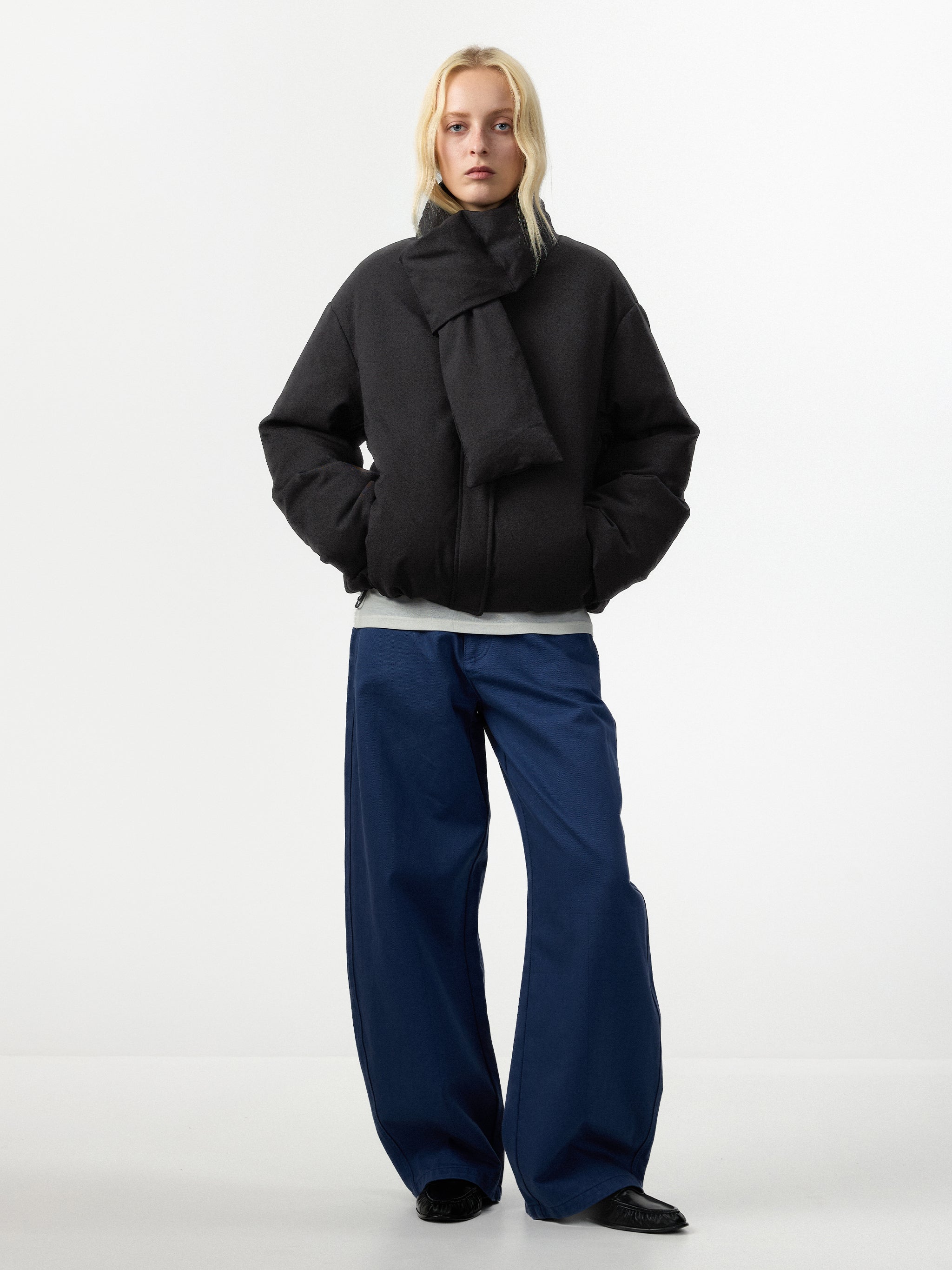 CUBIC Detachable Scarf Puffer Down Jacket-7