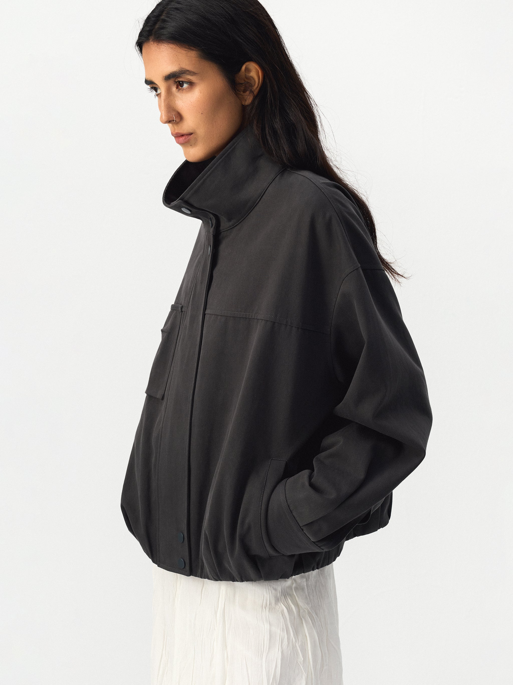 CUBIC Charcoal Cotton Utility Jacket-7