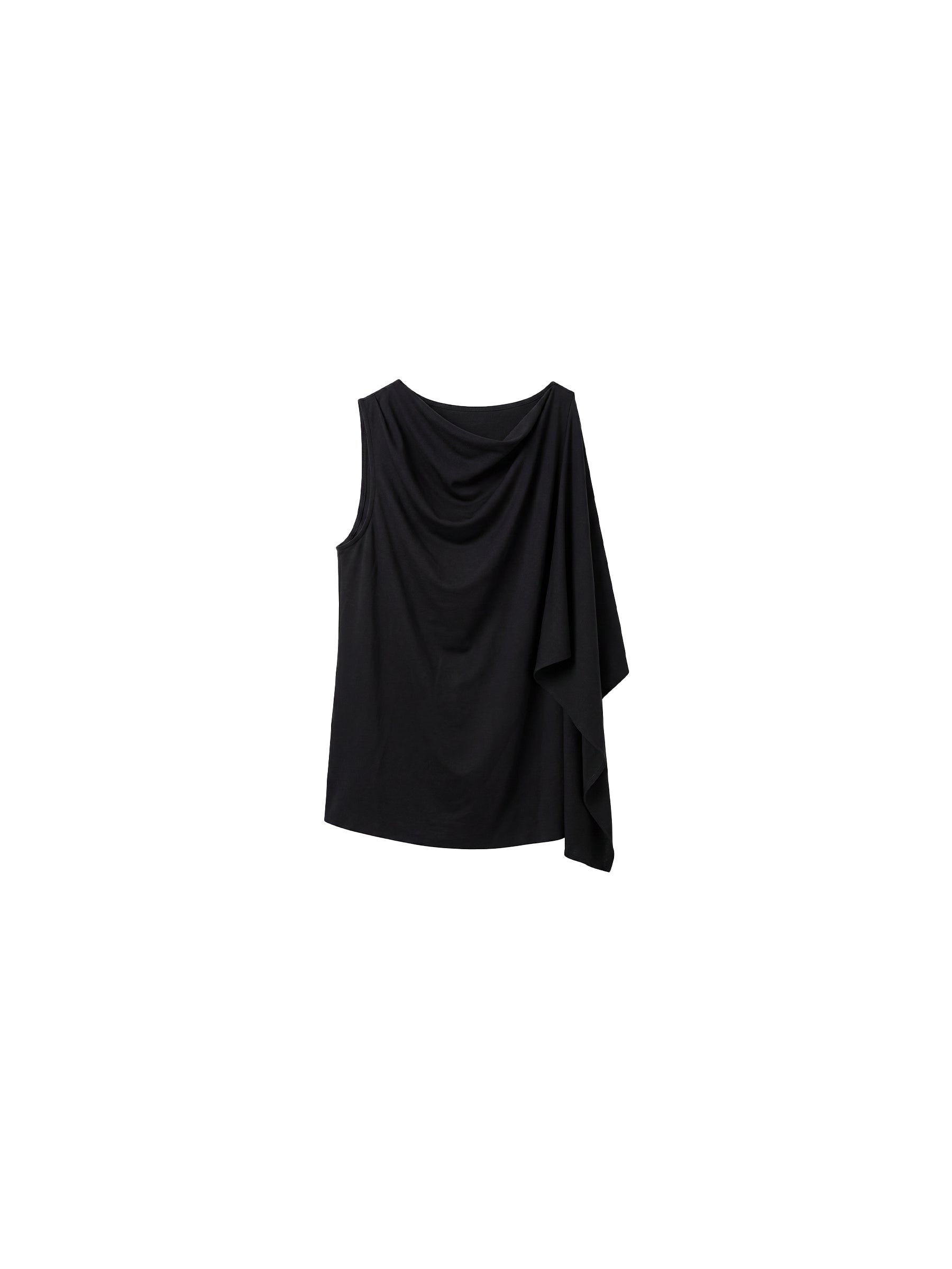 CUBIC Draped Cowl Neck Asymmetrical Sleeveless Top-7