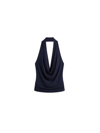 CUBIC Minimal Cowl Neck Halter Camisole