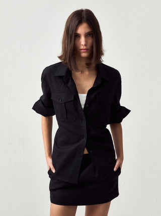 CUBIC Utility Cinched Linen Shirt