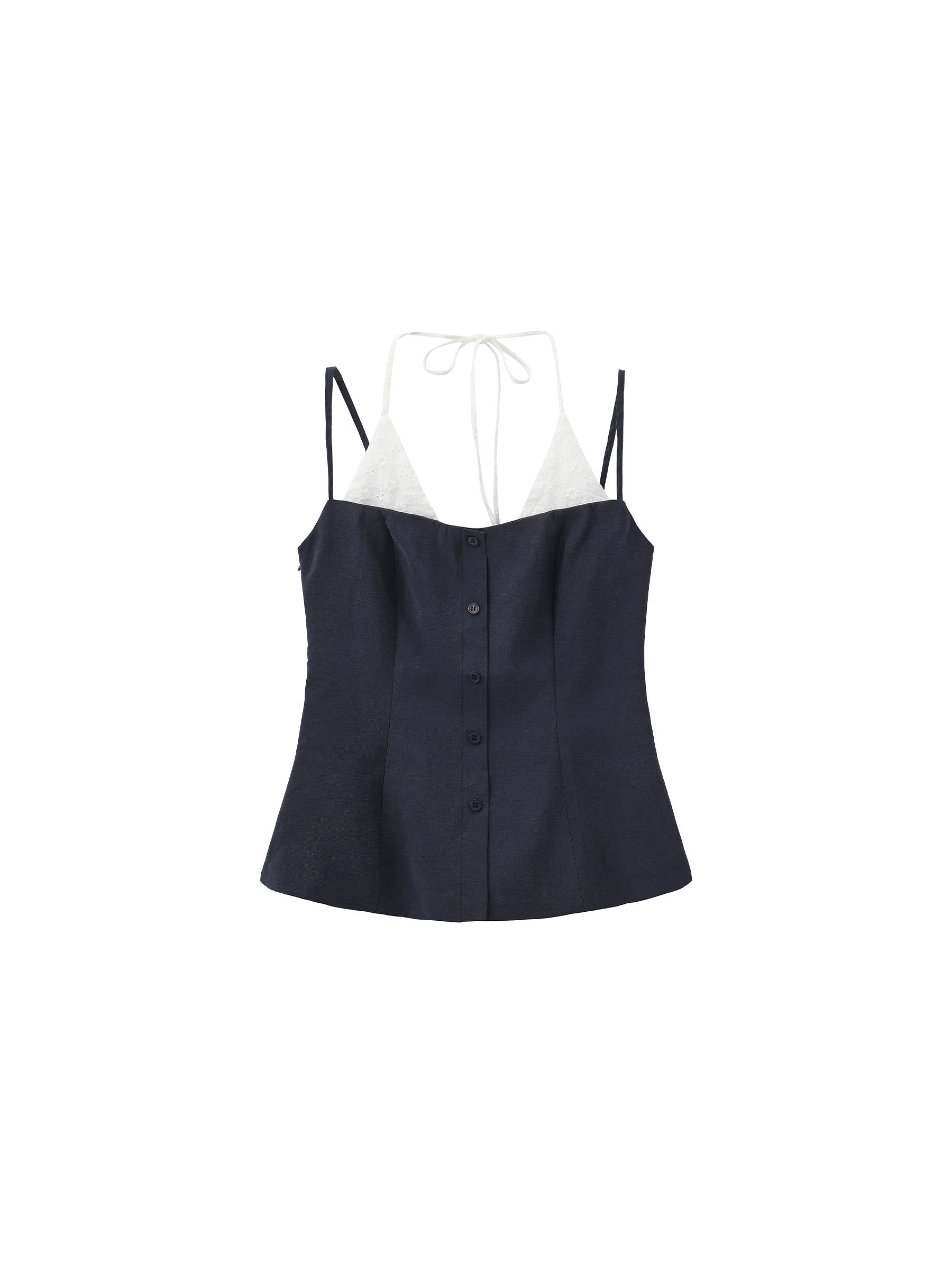 CUBIC Contrast Panel Deep V Knit Top-7