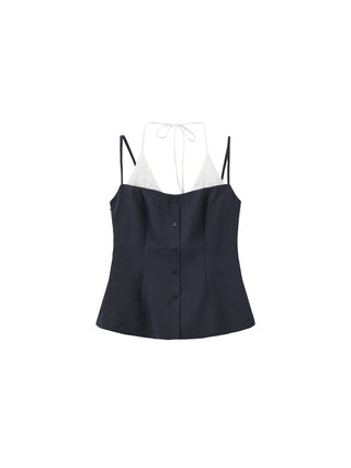 CUBIC Contrast Panel Deep V Knit Top