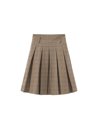 Classic Checked A-Line Pleated Mini Skirt