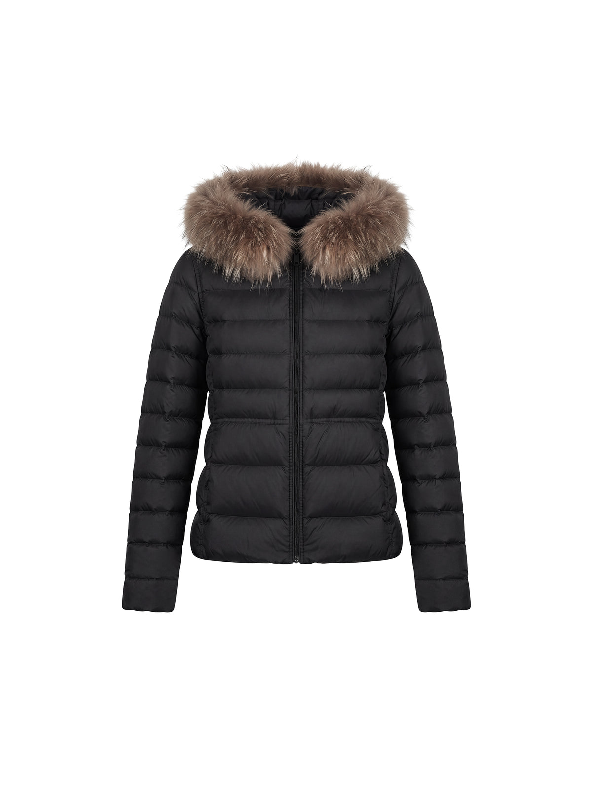 CUBIC Detachable Fur‑Trim Short Puffer Jacket-7