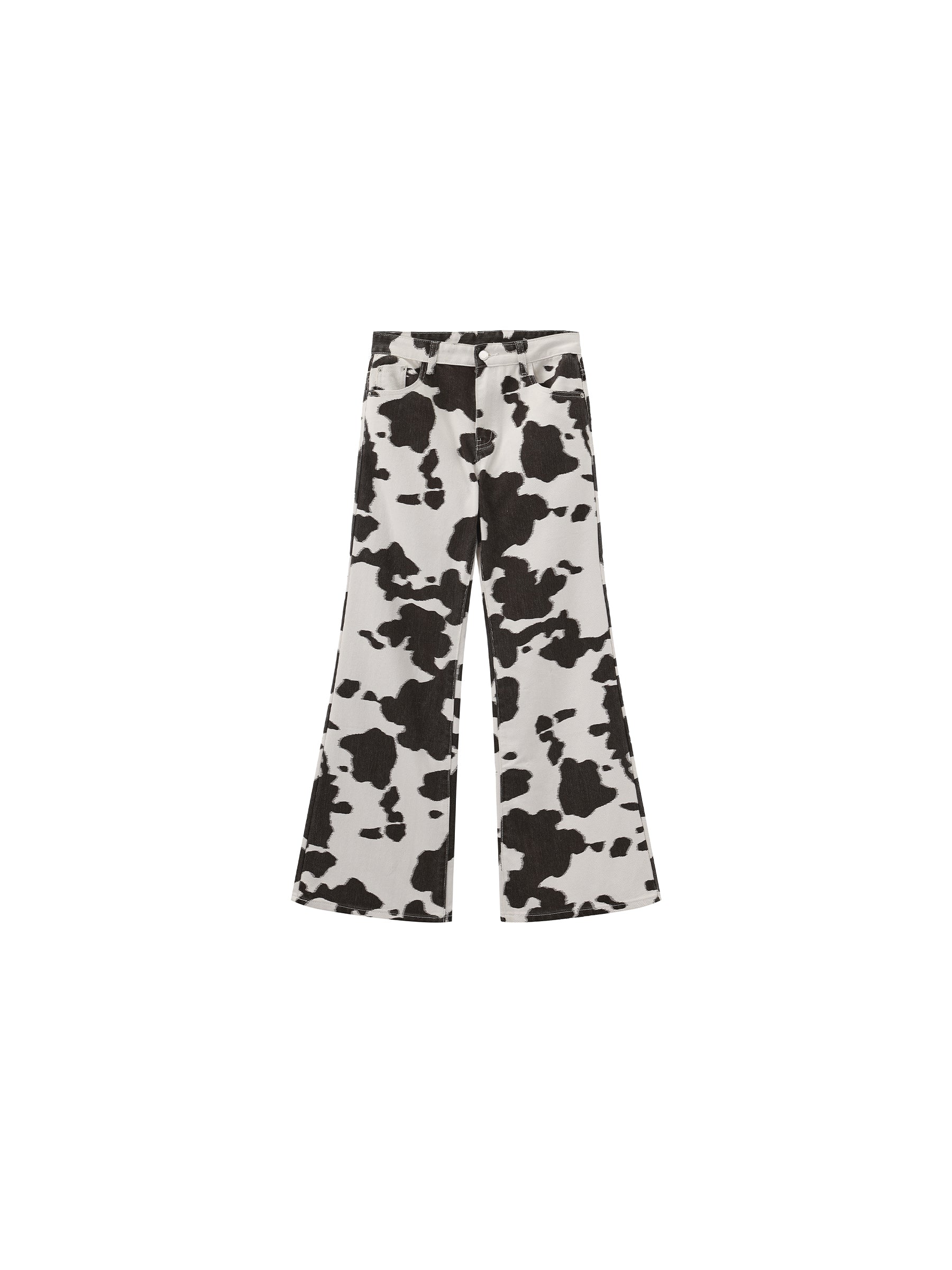 Cow Print Wide-Leg Trousers-8