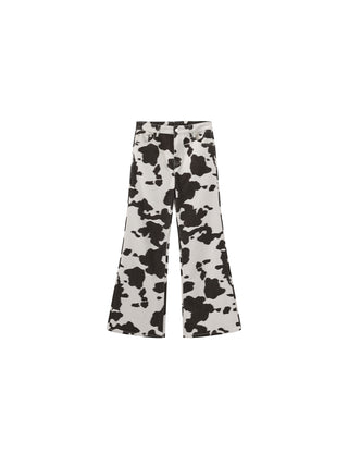 Cow Print Wide-Leg Trousers