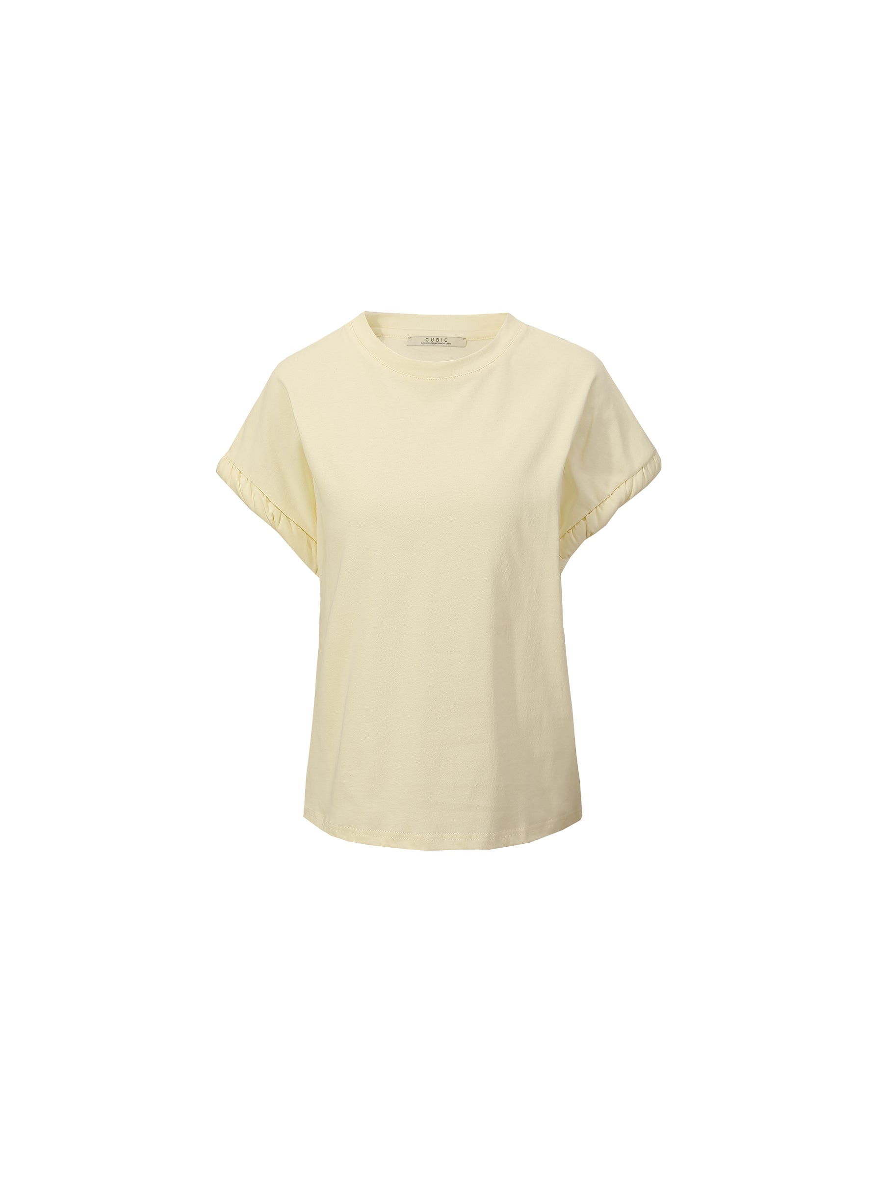Round Neck White Casual T-shirt-7