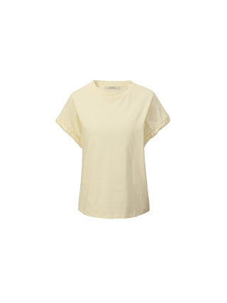 Round Neck White Casual T-shirt