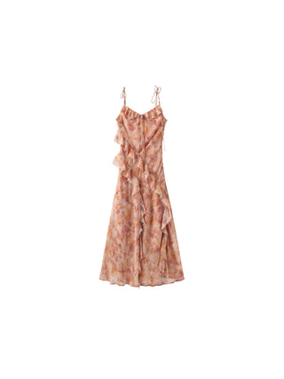 Asymmetrical Floral Print Cami Dress