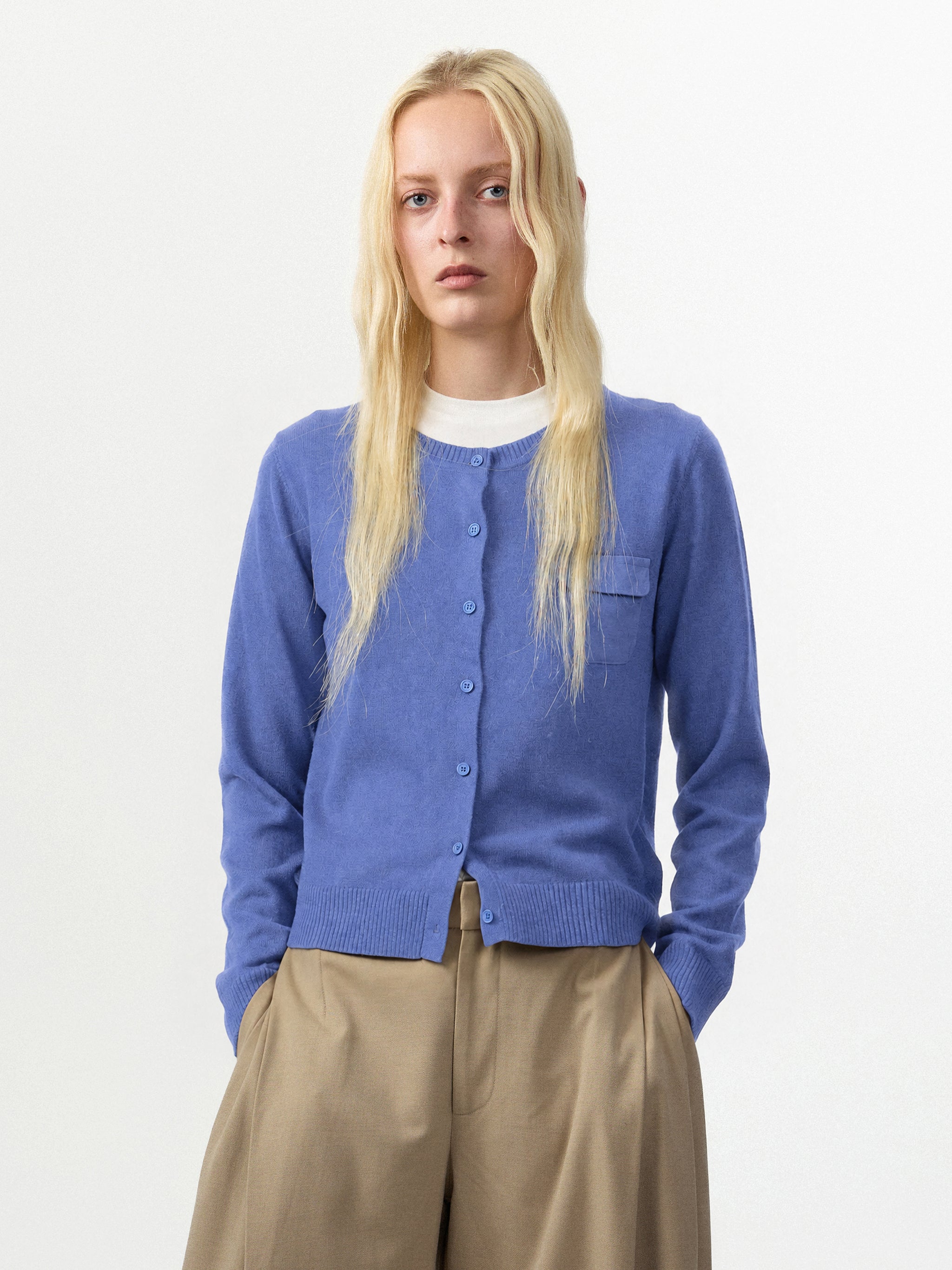 CUBIC Classic Crew‑Neck Knit Cardigan-7