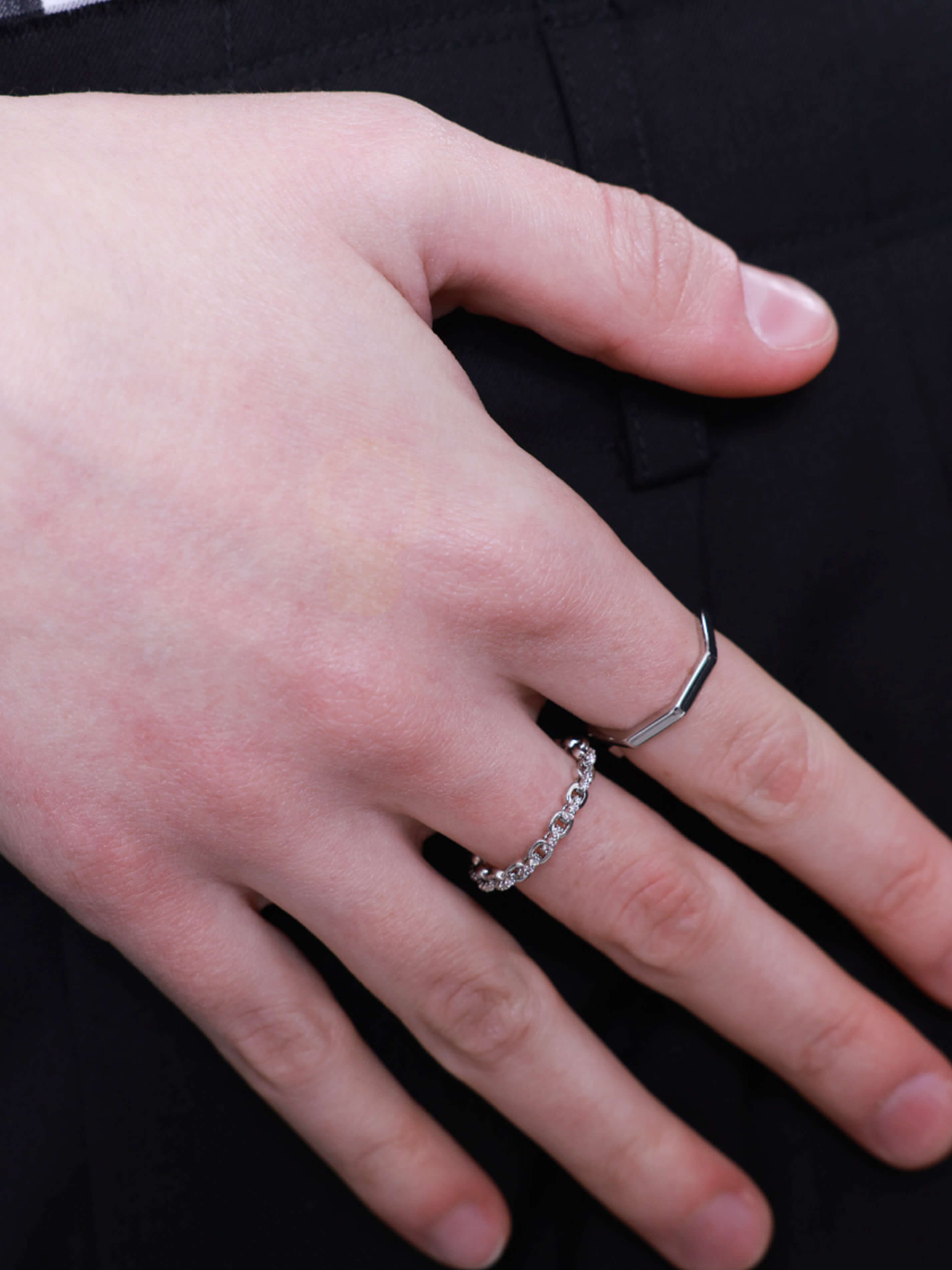 CAJ0049 - Silver Chain Open Ring-2