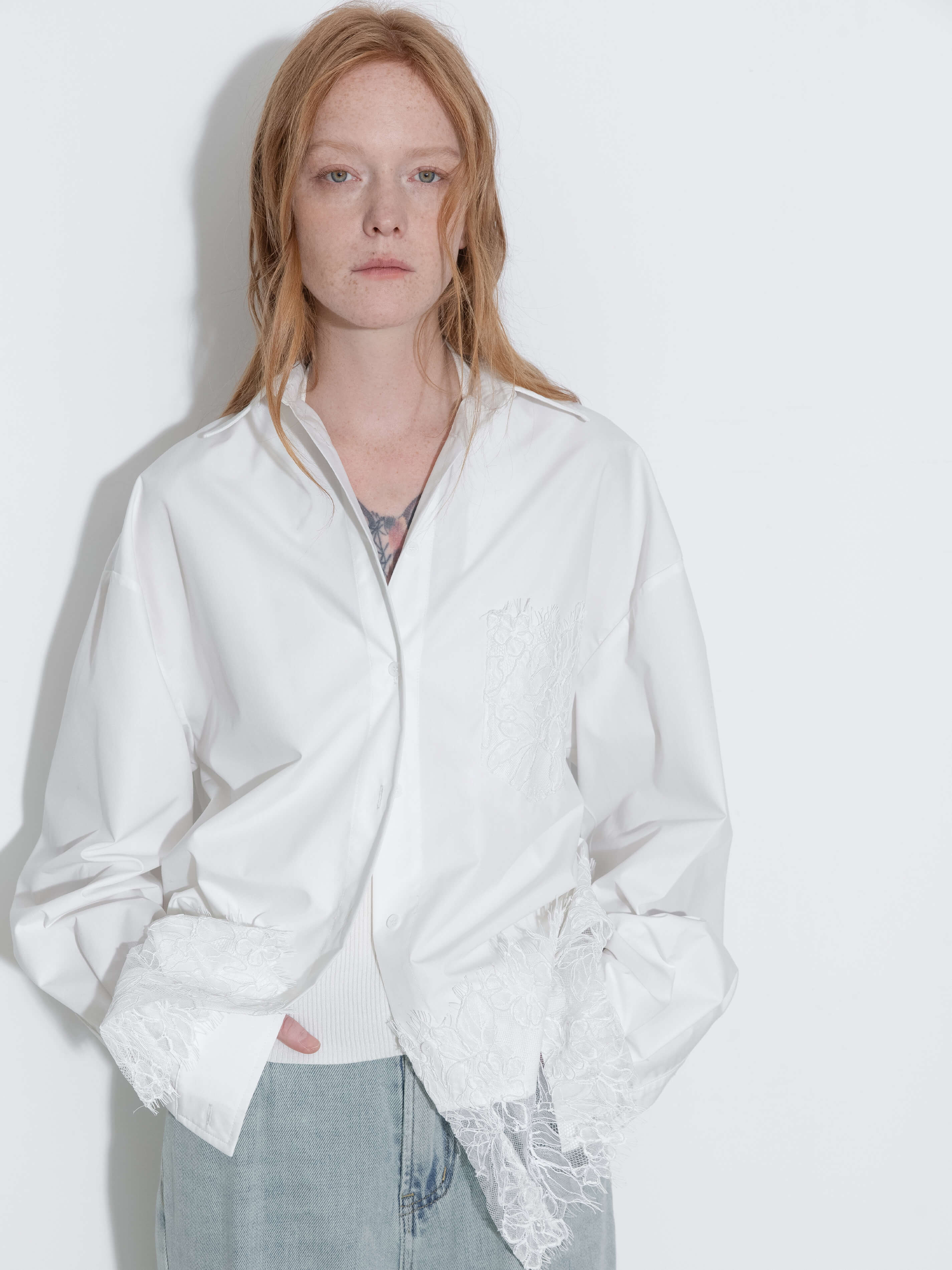 Lace Panel Shirt-13