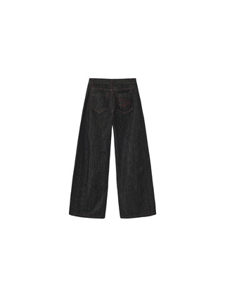 Vintage Curved Wide-Leg Trousers