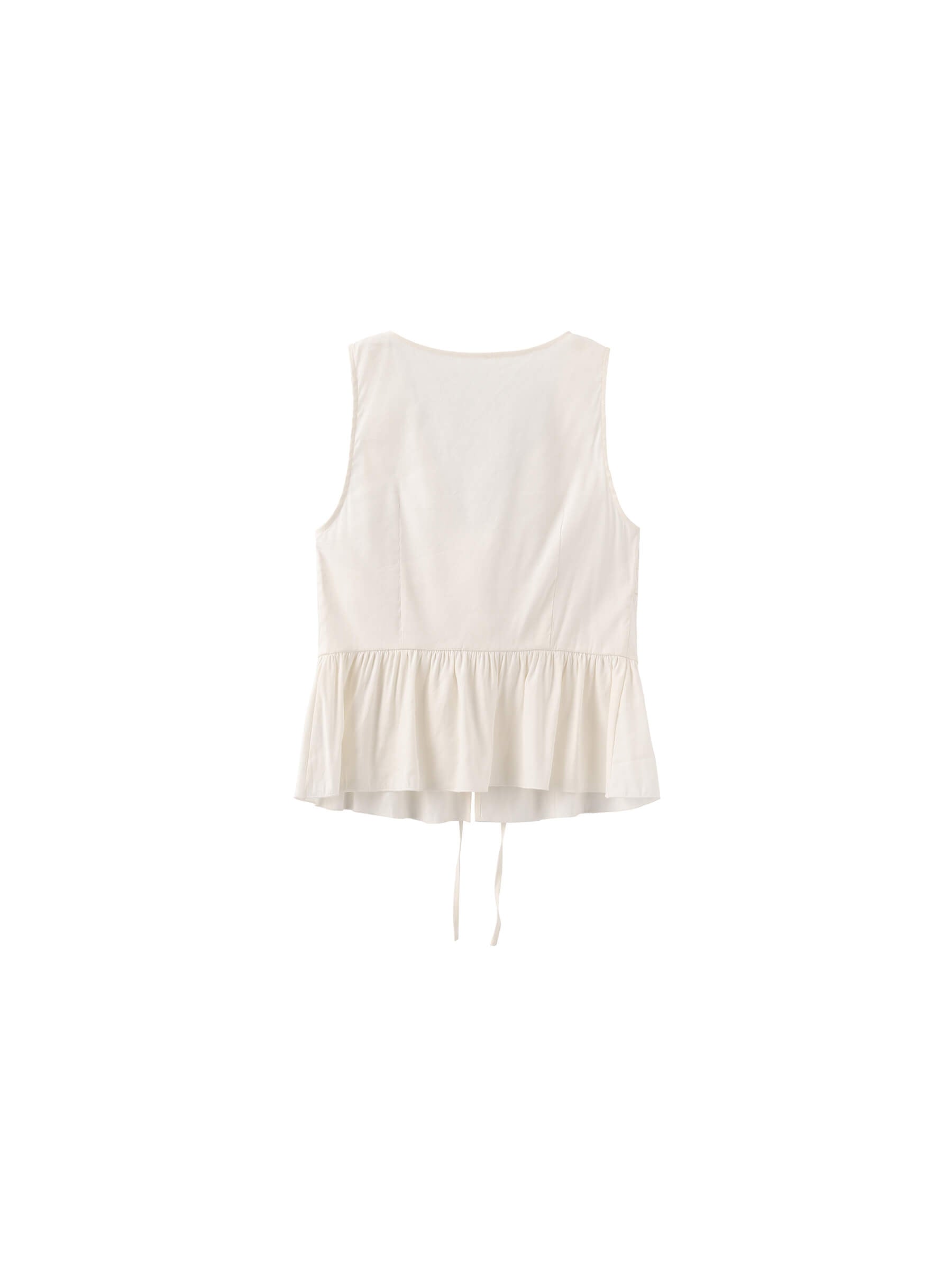 V-Neck Ruffle Trim Tie-Front Sleeveless Top-9