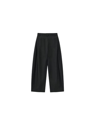 Wide-Leg Tapered Tailored Trousers