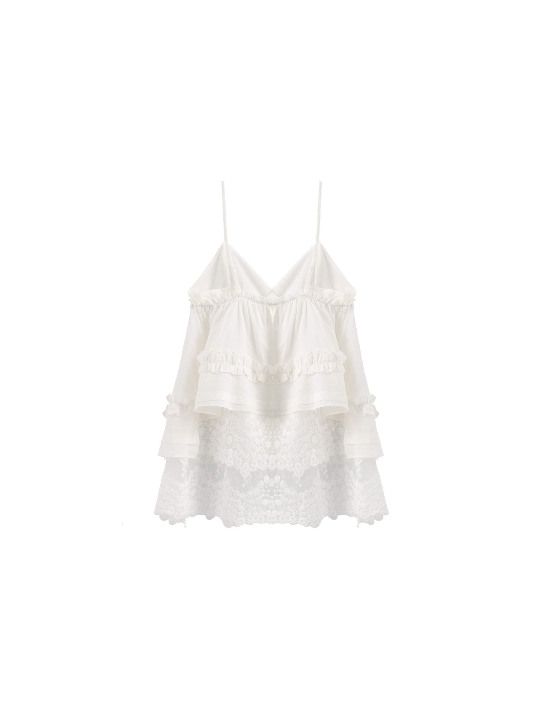 Double-Layer Lace Trim Adjustable Cami-9